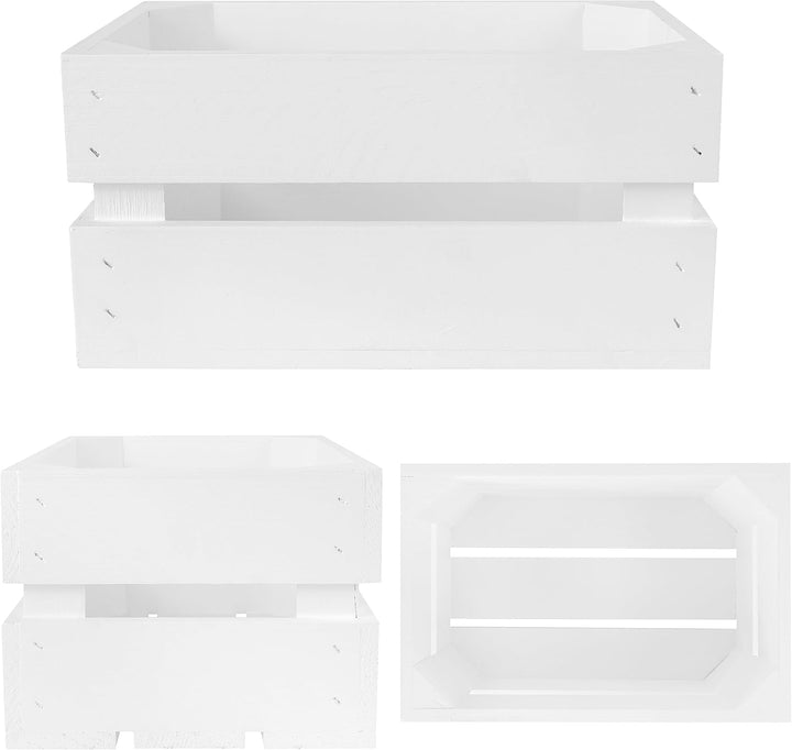 Creative Deco 3 x Kleine Holzkiste Weiss | 30 x 20 x 15 cm | Weinkisten Set Obstkiste Holz | Geschli