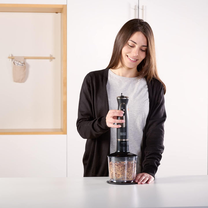 BLACK+DECKER BXHBA800E Stabmixer, 800 Watt, Schwarz 800W | 1 Zubehör, 800W | 1 Zubehör