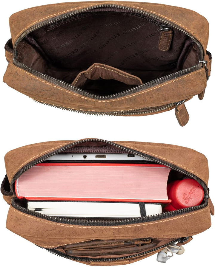 STILORD 'Fox' Herrentasche Leder Vintage Messenger Bag Männer Handtasche klein für 10,1 bis 10,5 Zol