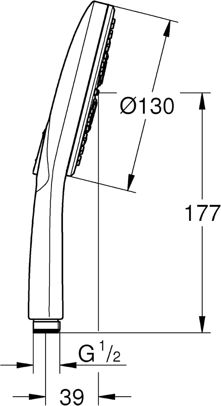 GROHE Rainshower SmartActive 130 - Handbrause (wassersparend, 3 Strahlarten, 13cm Handbrause, Univer