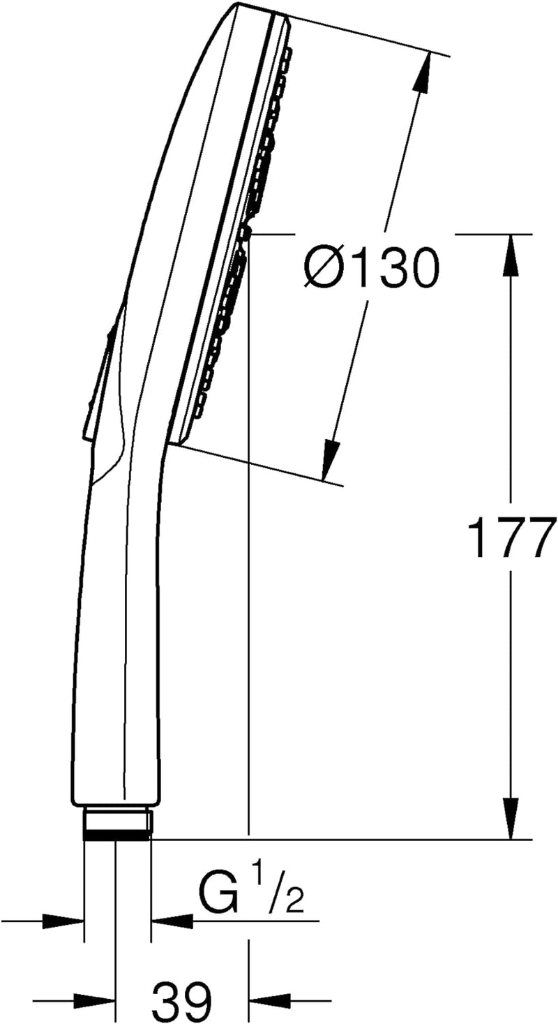 GROHE Rainshower SmartActive 130 - Handbrause (wassersparend, 3 Strahlarten, 13cm Handbrause, Univer