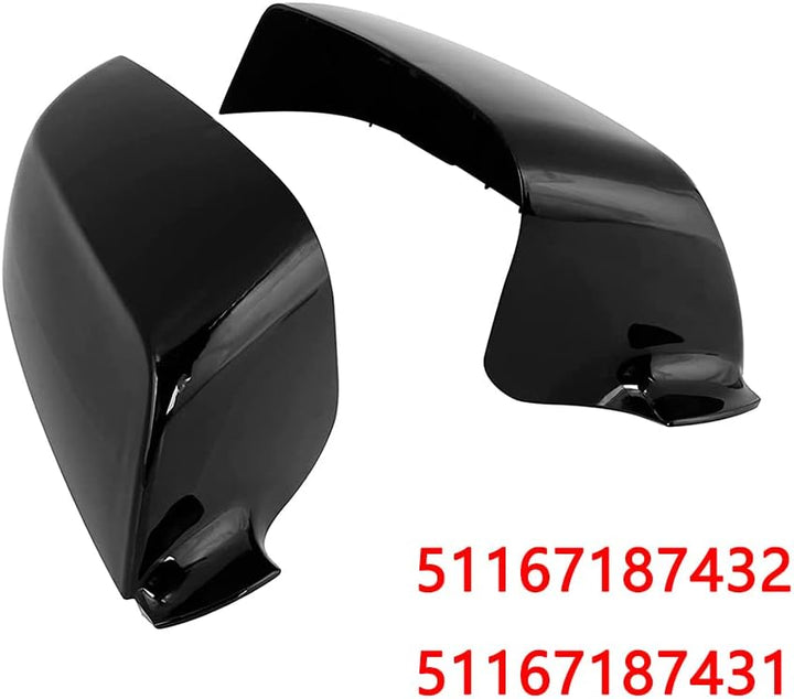 Riloer 1 Paar Auto-Rückspiegelkappen Türseitenspiegelabdeckungen passend für BMW 5er E60 E61 F10 F11