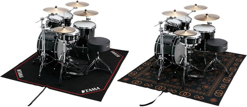 Tama TDRPA Schlagzeug Teppich Drum Rug Paisley Schwarz 180x200cm + keepdrum Drumsticks