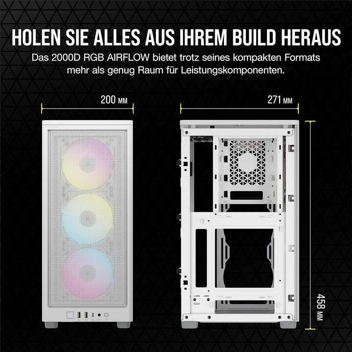 Corsair iCUE 2000D RGB Airflow PC-Gehäuse Mini ITX – Form Mini-ITX – Platten aus Stahl – 3 x Slim AF