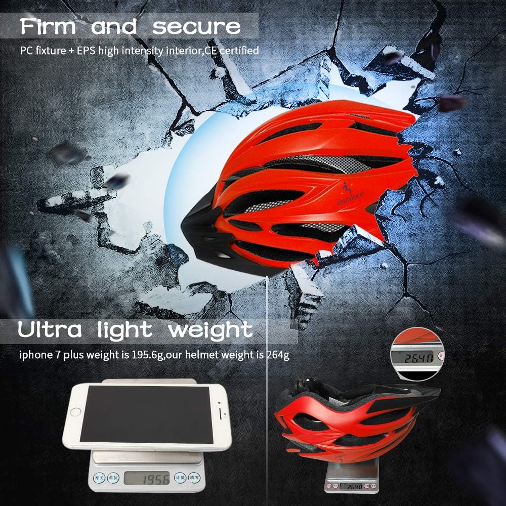 ioutdoor Premium Fahrradhelm, CE CPSC Zertifikat, Radhelm mit Abnehmbarer Sonnenblende und Insektenn