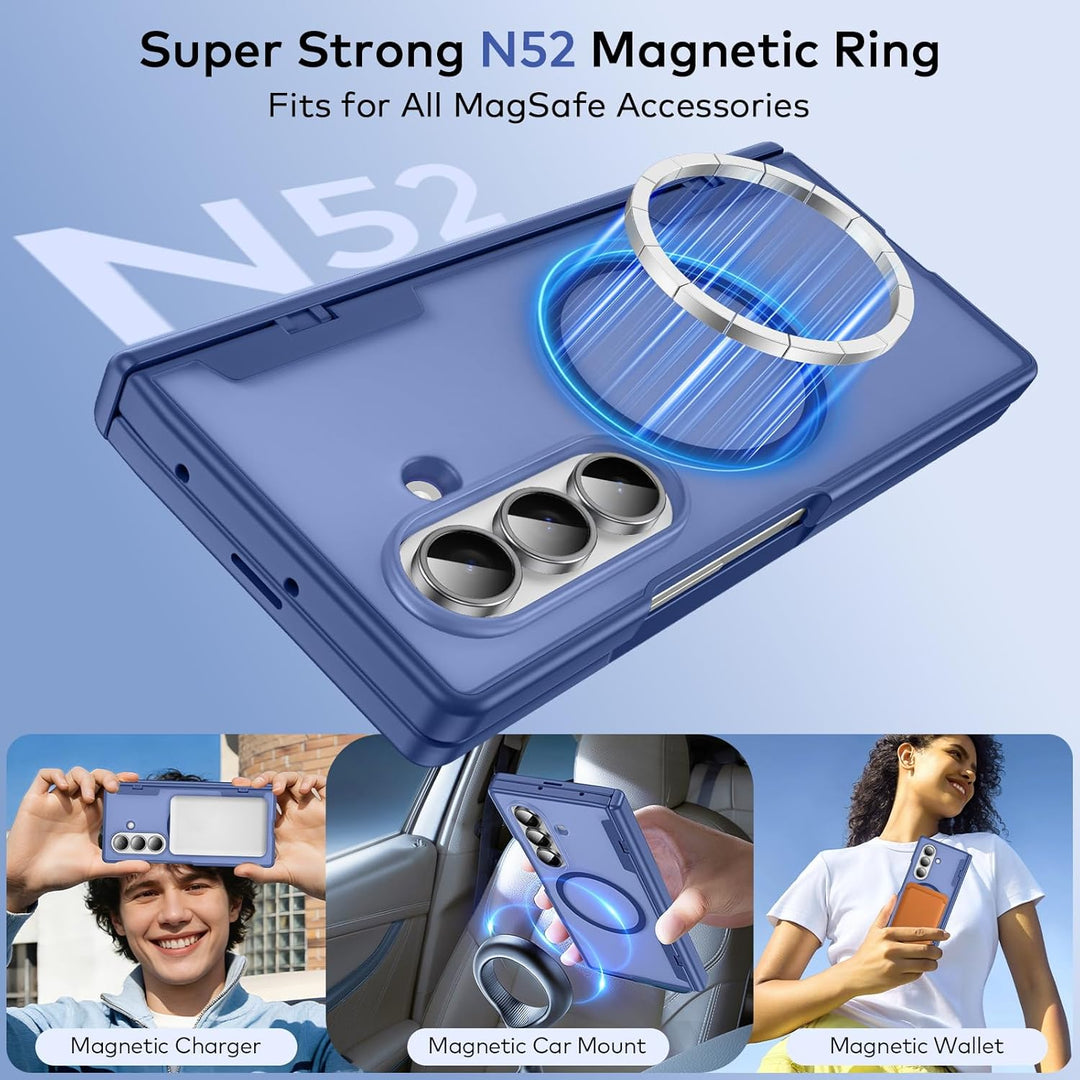 für Samsung Galaxy Z Fold 7 Hülle [Kompatibel mit MagSafe] mit Displayschutzfolie & Scharnier Schutz