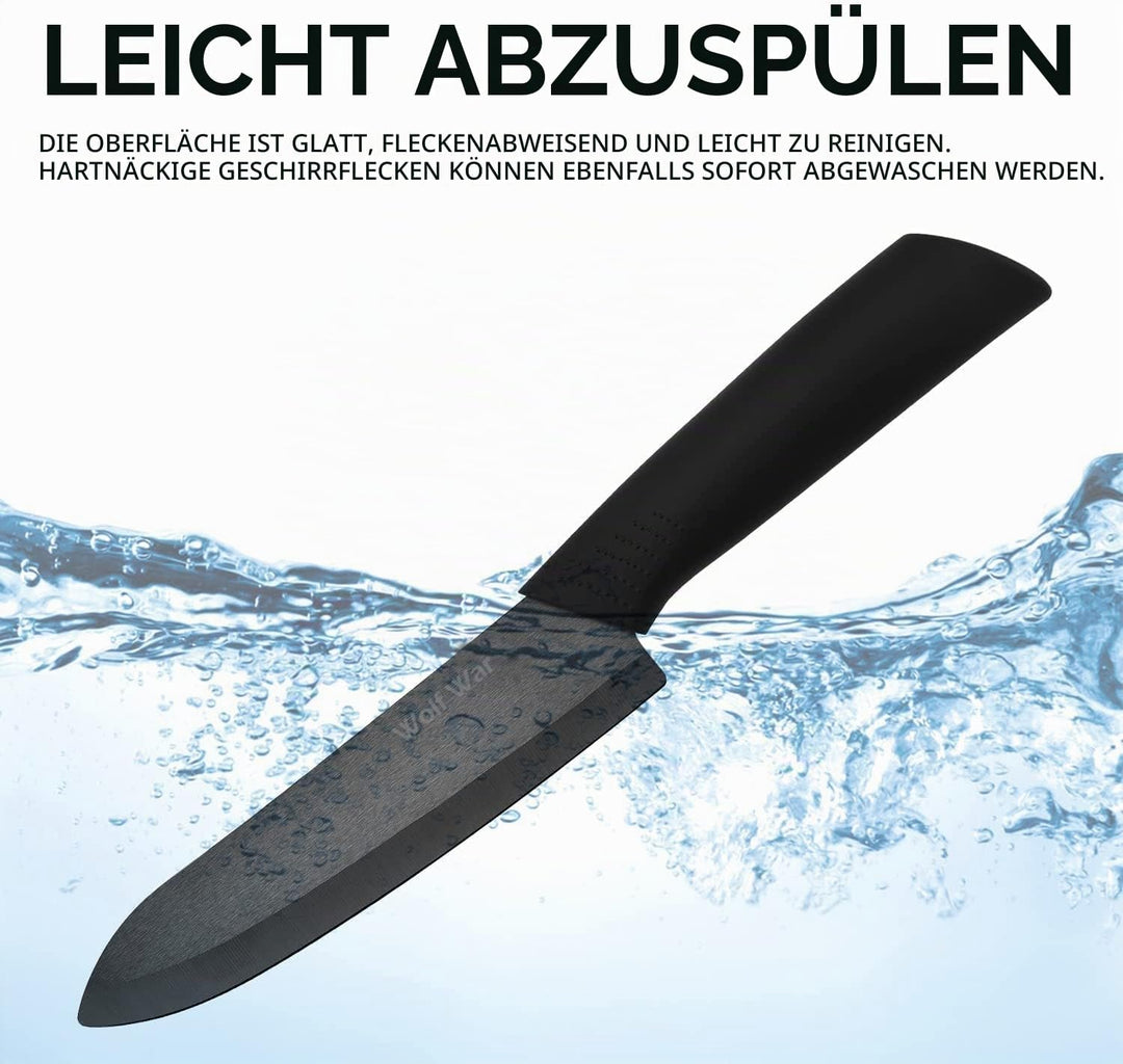 Wolf War keramikmesser, Keramikmesser Set mit Schutzhülle, Küchenmesser Set mit 4-teilig Messer und