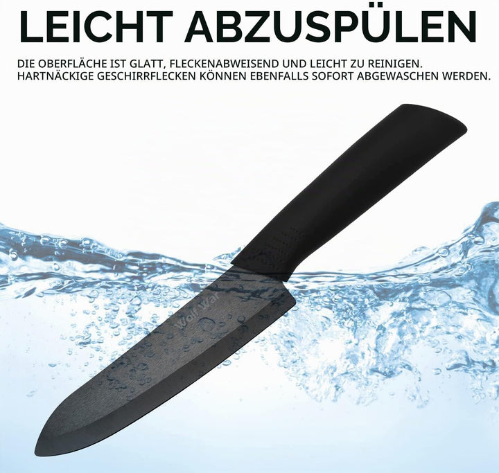 Wolf War keramikmesser, Keramikmesser Set mit Schutzhülle, Küchenmesser Set mit 4-teilig Messer und