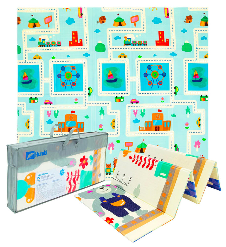 HUMBI Spielmatte Baby Krabbelmatte Faltbarer, XPE-Schaumstoff, Doppelseitig, Wasserdicht, Extra Grös