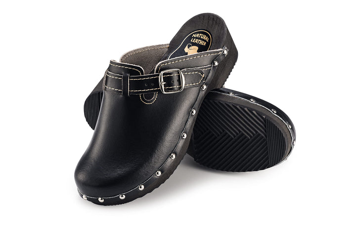 ESTRO Clogs Damen Holz Leder - Clogs Herren Damen Clogs Leder Holzschuhe Herren Holzclogs Damen mit
