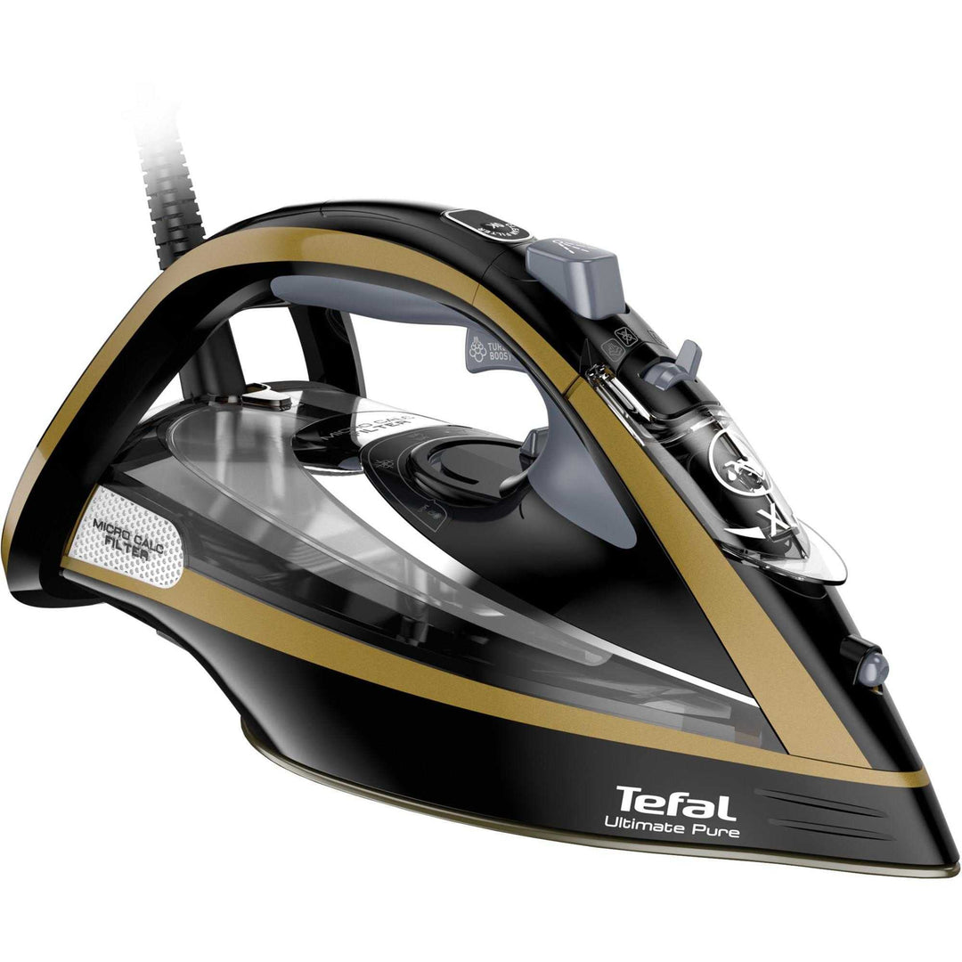 Tefal FV9865E0 Iron Dry & Steam Iron Durilium Autoclean Soleplate 3000 W Black Gold