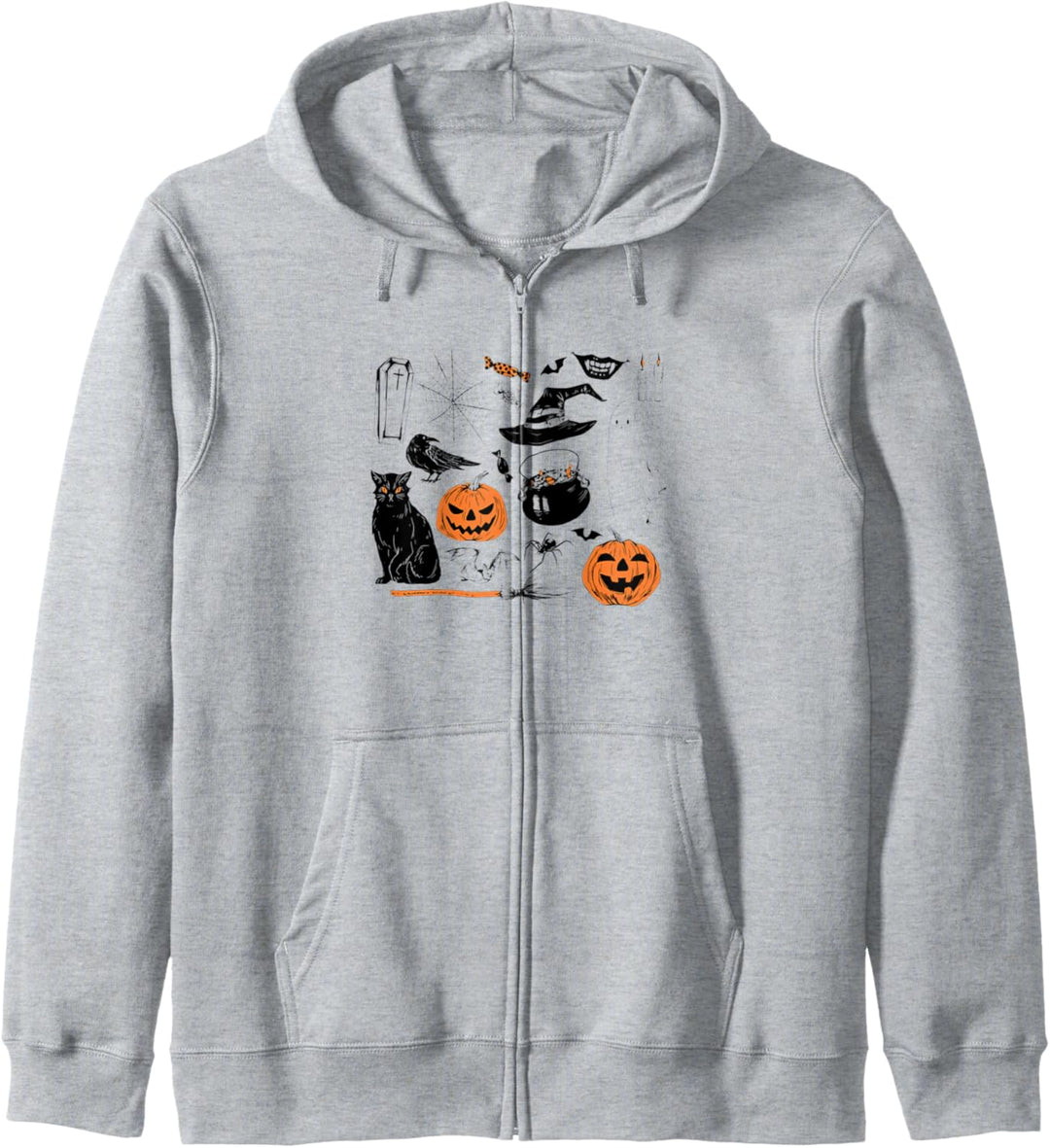 Halloween Icons Pumpkins, Black Cats, Spider Webs & Ghost Kapuzenjacke