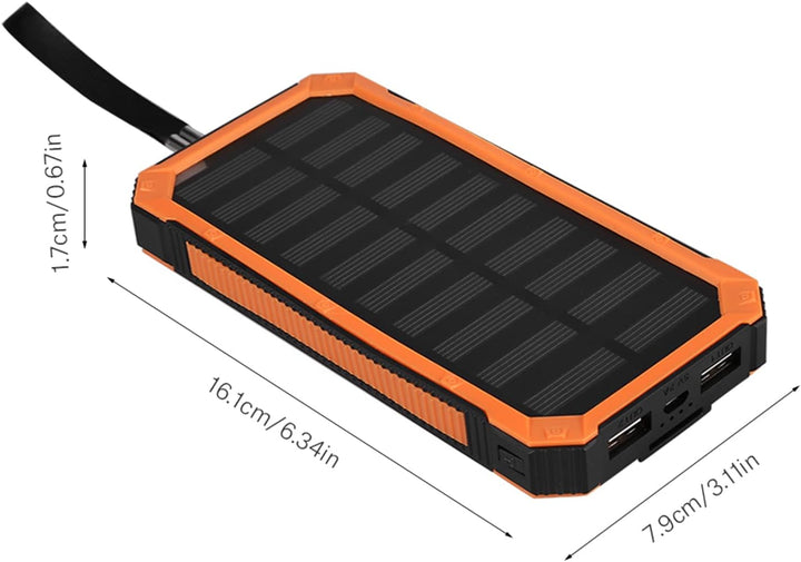 20000MAH Solar Power Bank Tragbares Ladegerät, Dual USB Solar Panel Ladegerät mit Schnellem Gebühren