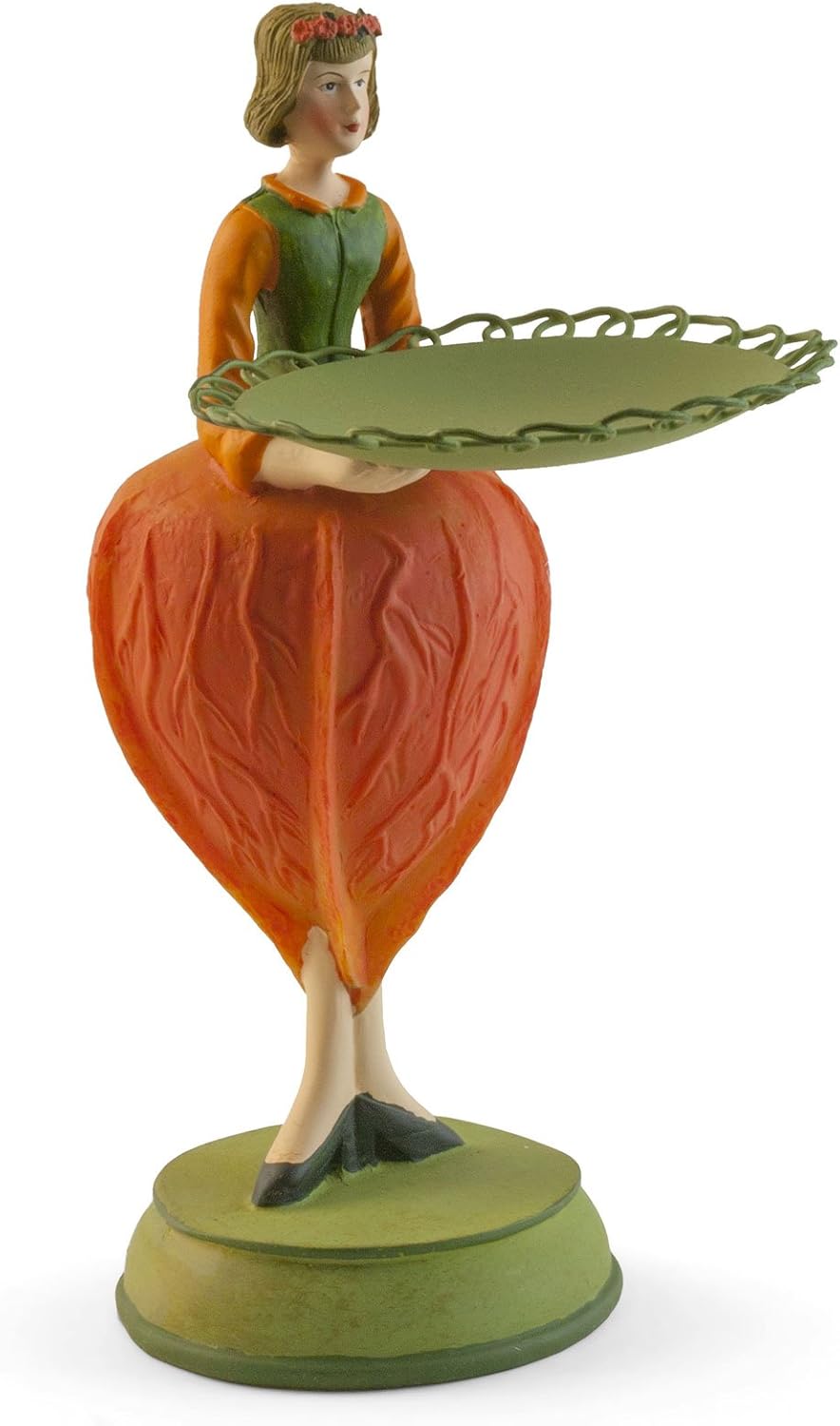 Rosemarie Schulz Dekofigur - Teelichthalter - Blasenkirsche Mädchen mit Kerze, Blasenkirsche Orange
