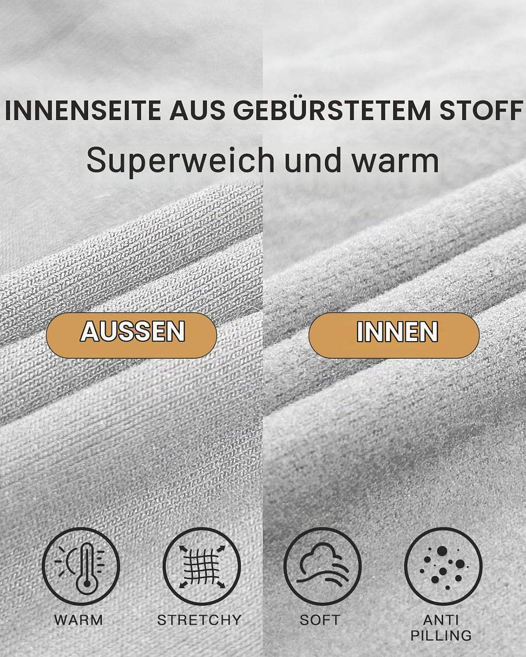 WOWENY Damen Body Langarm mit Stehkragen - Thermo Bodysuit Fleece Oberteile Shirts Rolli Pullover Ro