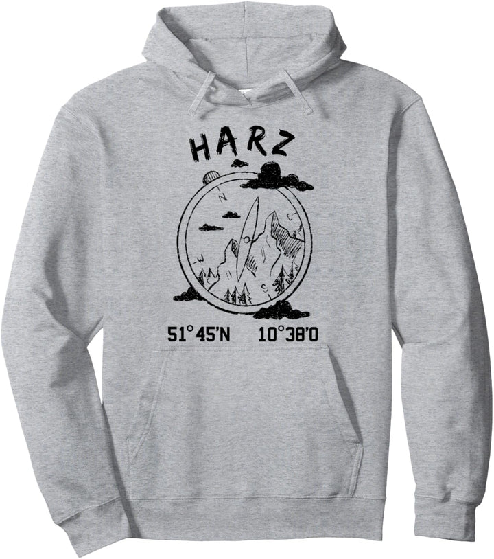 Harz Koordinaten Berg Gebirge Reise Wandern Walpurgisnacht Pullover Hoodie
