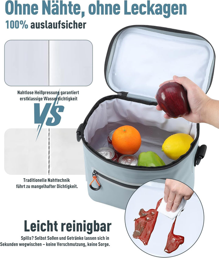 Kühltasche 7/14/24L - Isoliert & Wasserdicht | Tragbare Mini-Kühltasche mit Thermo-Iso-Schicht | Lei