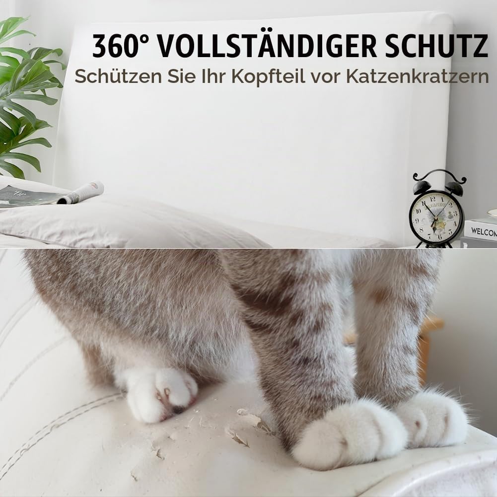 Caijin Bettkopfteil Hussen Bett Kopfteil Bezug, Weicher Strecken Samtstoff Staubdicht, Staubdichte S