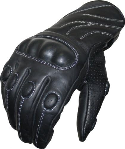 German Wear Motorradhandschuhe Motorrad Biker Lederhandschuhe Schwarz 8=m, 8=m