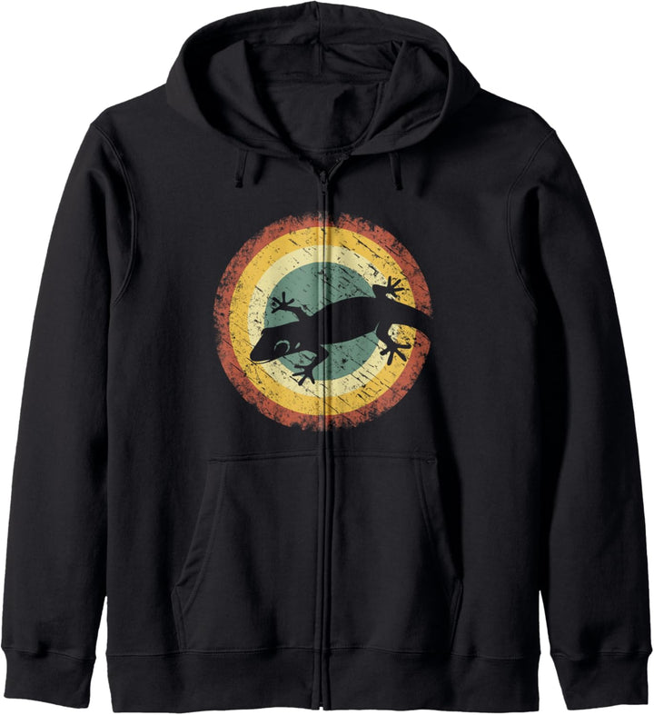 Eidechse Salamander Gecko Vintage Retro Kapuzenjacke