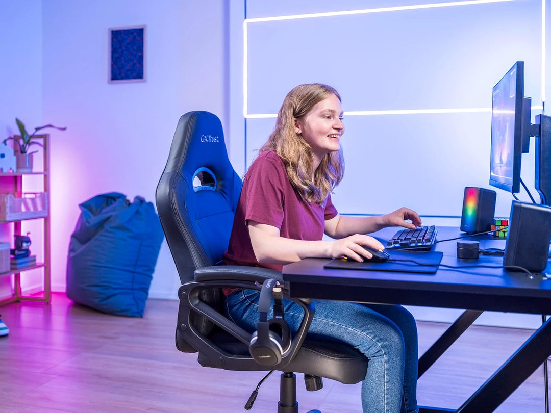 Trust Gaming GXT 611 Wezz 2.0 PC Lautsprecher mit RGB LED-Beleuchtung, 12 W (6 W RMS), 3,5 mm AUX Kl