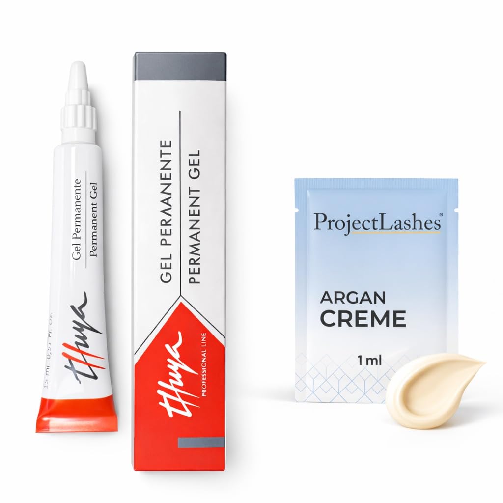 THUYA Permanent Gel 15ml + ProjectLashes Argan Cream 1ml - Augenbrauen Laminiergel und Lifting Wimpe