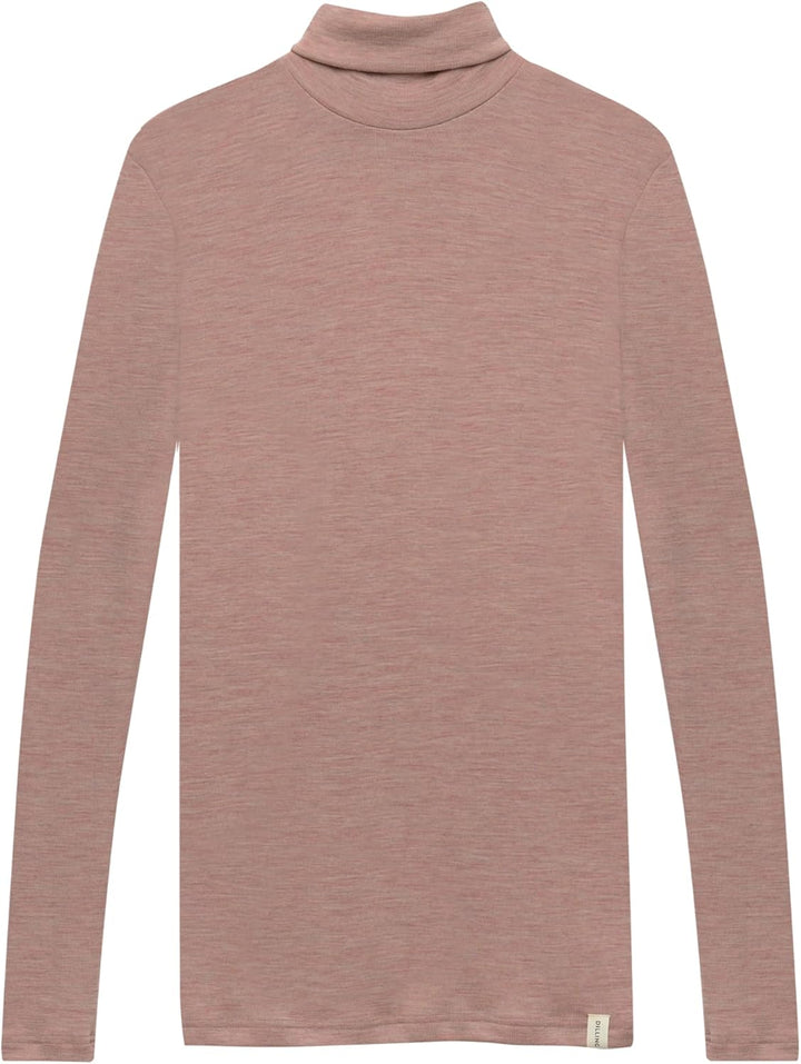 Dilling Damen Rollkragenshirt aus Merinowolle 34 Blusher-melange, 34 Blusher-melange