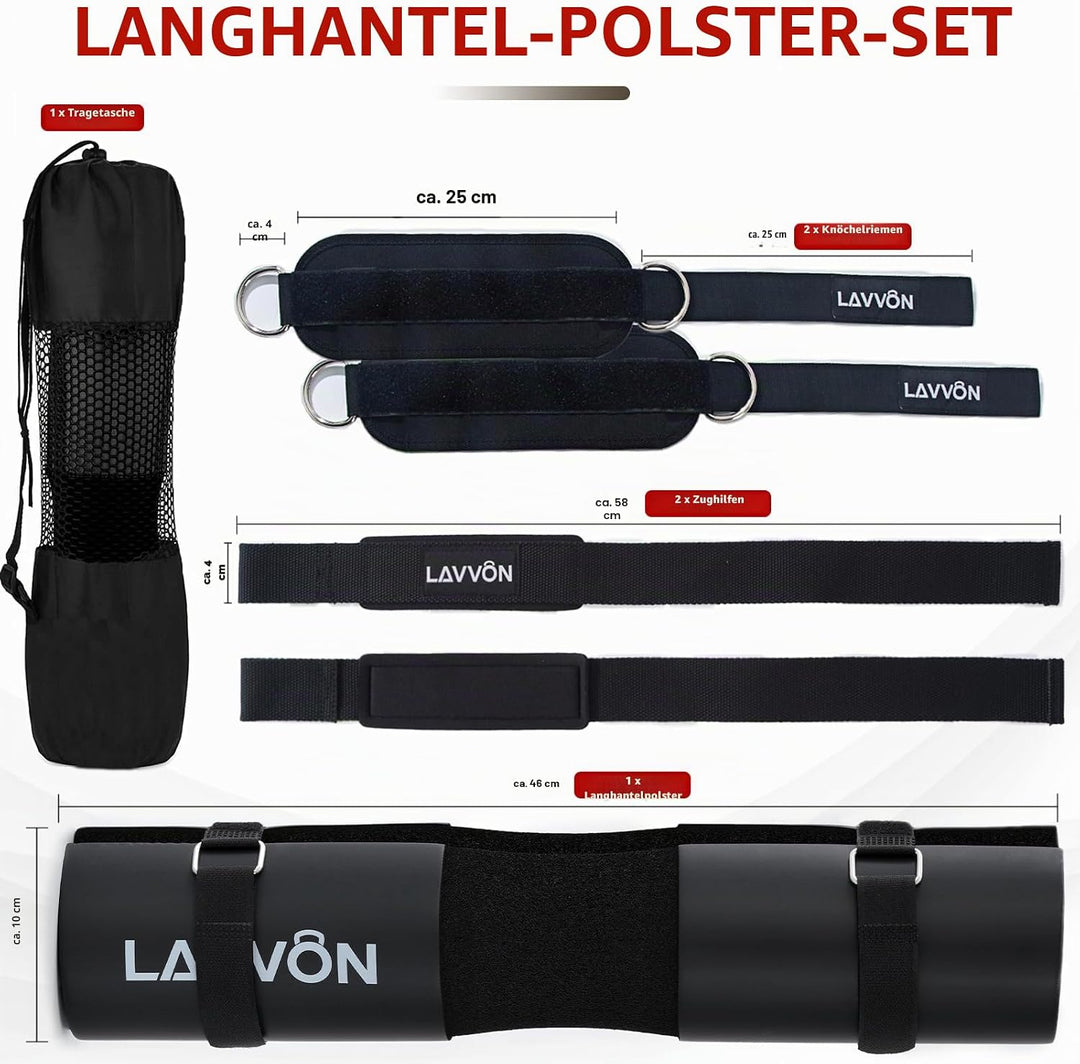 Langhantel Polster Set - Hip Thrust Pad Polster für Langhantelstange - Hantel Nackenpolster, Polster