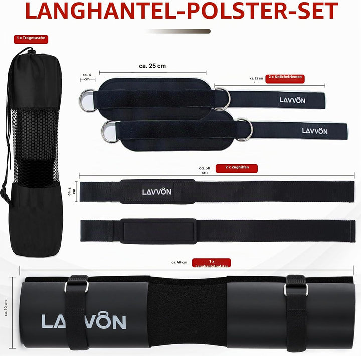 Langhantel Polster Set - Hip Thrust Pad Polster für Langhantelstange - Hantel Nackenpolster, Polster