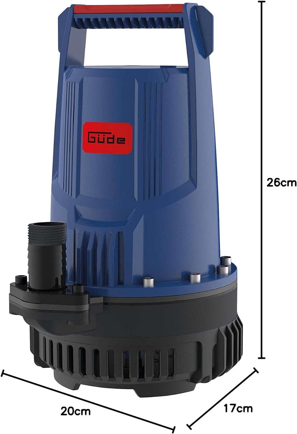 Güde 58566 Akku Regenfasspumpe RFP 18-201-23 (18V, 2000 l/h, max. Förderhöhe 7 m, Kabellänge 3 m, ma