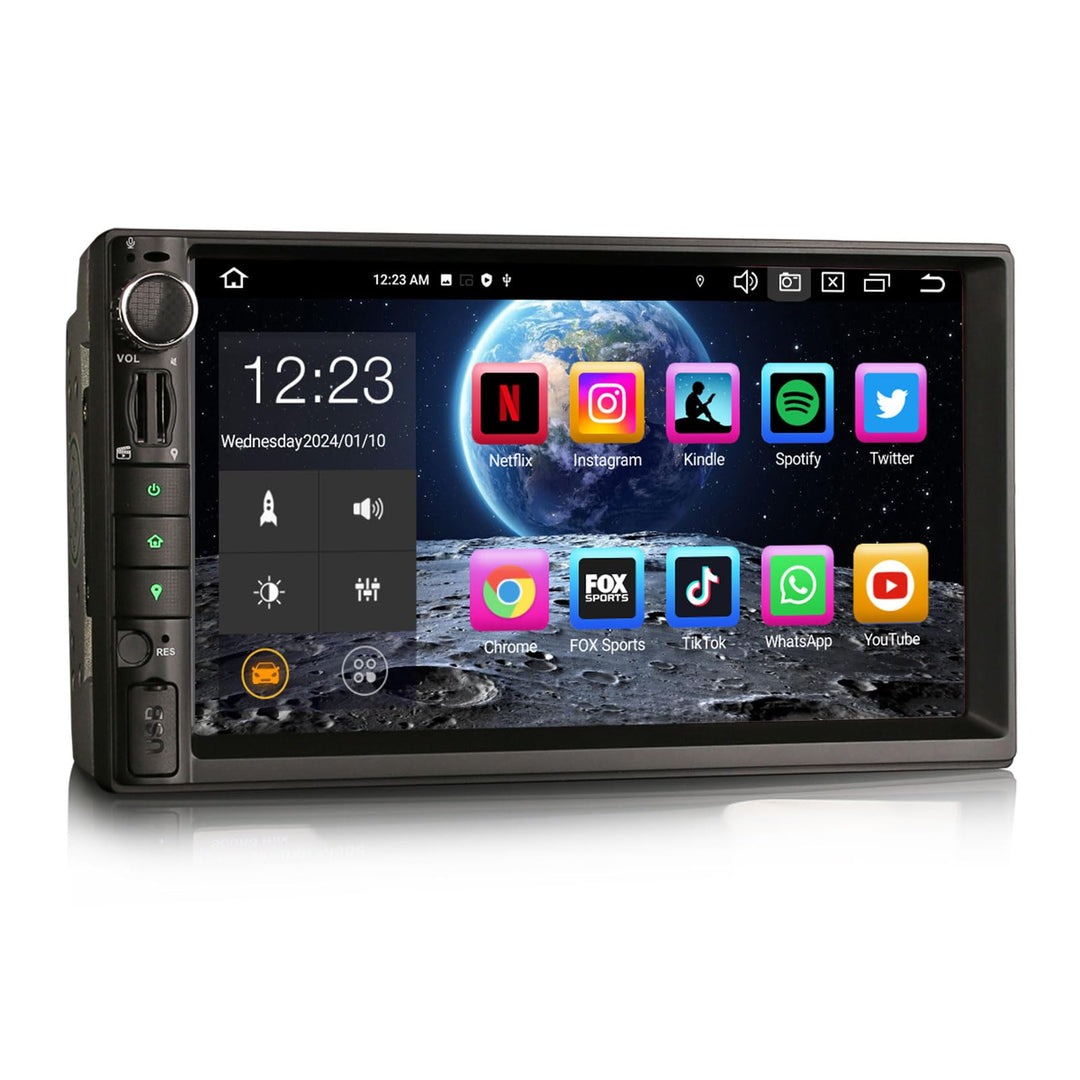 ERISIN 8-Kern 4GB+64GB Android 14 Doppel Din Universal GPS mit Navi Autoradio Bluetooth Für Nissan 7