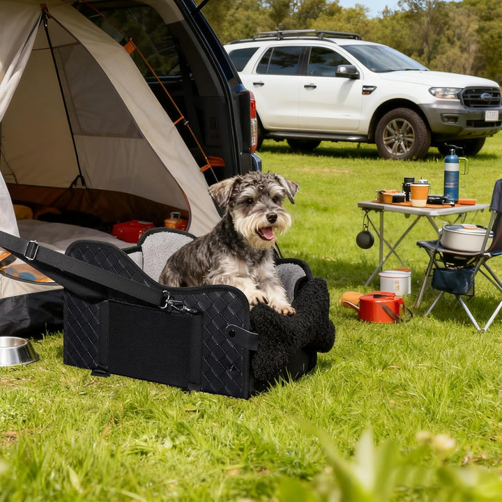 Hunde Autositz, Hundesitz Auto, für kleine bis mittlere Hunde, Rutschfester Hundeautositz mit Sicher