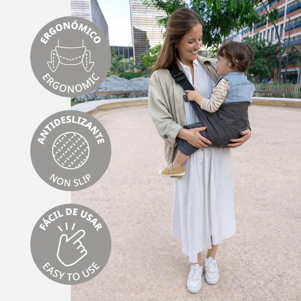 Jané Catch, Kindertrage Seitlich Babytragetuch, Tragetaschen für Babys von 9 bis 48 Monaten, 100% Ba