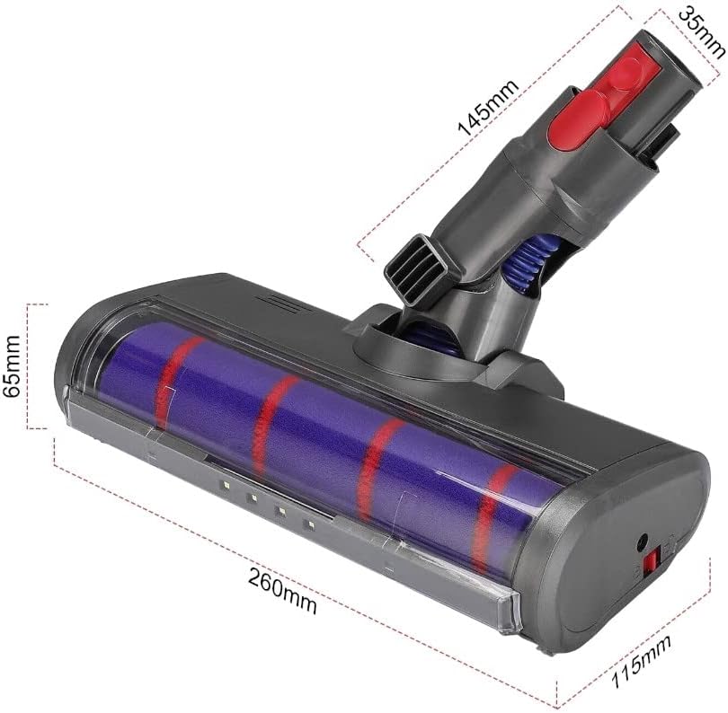 Trade-Shop LED Elektro Turbodüse Turbobürste Staubsaugerdüse für viele Dyson Bodenstaubsauger wie V7