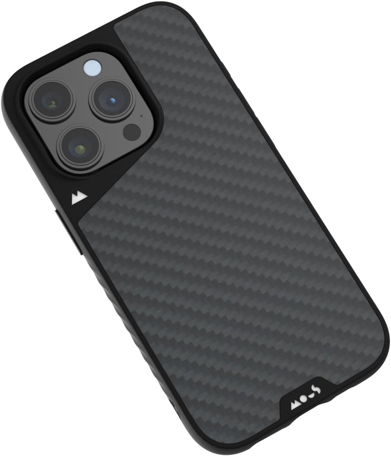 Mous Hülle für iPhone 15 Pro MagSafe Kompatibel Case - Limitless 5.0 - Carbonfaser - Handyhülle iPho