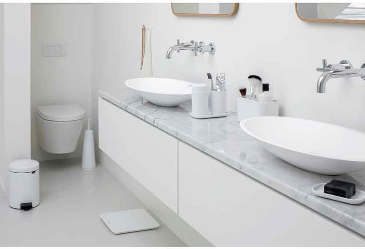 Brabantia Renew Collection Badezimmer-Set, Kunststoff, Weiss, Set of 3 White, White
