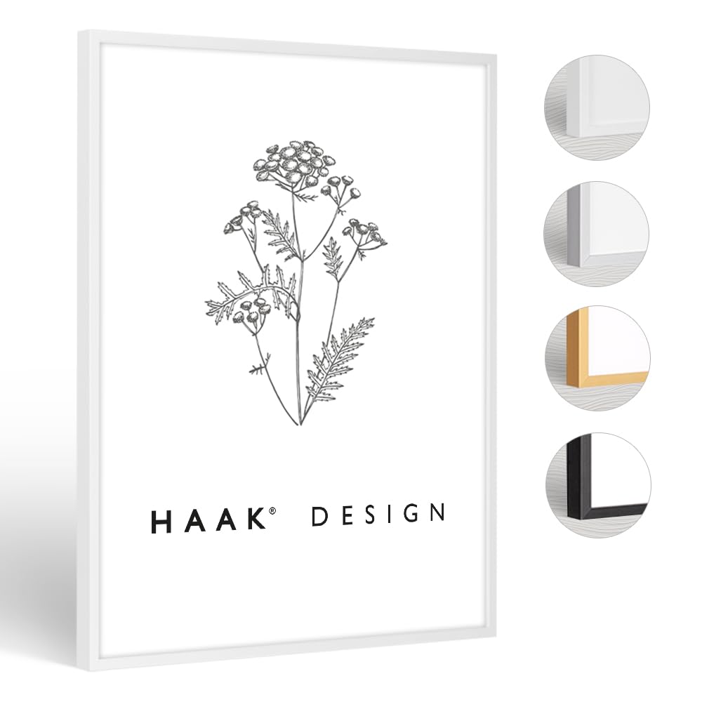 HaakDesign schmaler Bilderrahmen Alena Aluminium Alubilderrahmen 80 x 120 cm Weiss Fotorahmen, Gesch