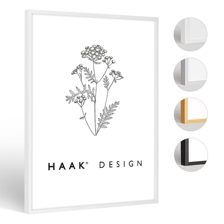 HaakDesign schmaler Bilderrahmen Alena Aluminium Alubilderrahmen 80 x 120 cm Weiss Fotorahmen, Gesch