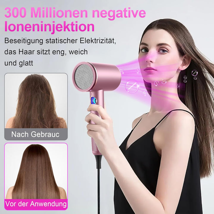 Föhn,Fön,Haartrockner Profi Ionen mit AC Motor 2400W Reisefön Diffusor|Haarfön 4-in-1|Heiss-/Kalttas