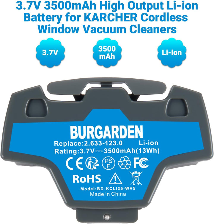 3.7V 3500mAh Li-Ion Akku für Kärcher Fenstersauger Akku WV5 WV 5 Plus WV5 WV60 WV70 WV70 Plus Premiu