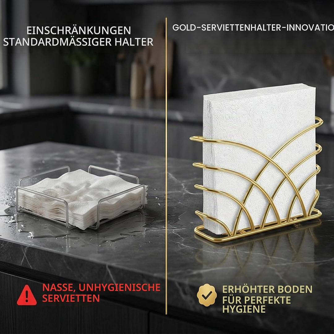 Goldfarbener Serviettenhalter für Tisch, moderner Esstisch, Dekoration, Serviettenhalter für Küchent