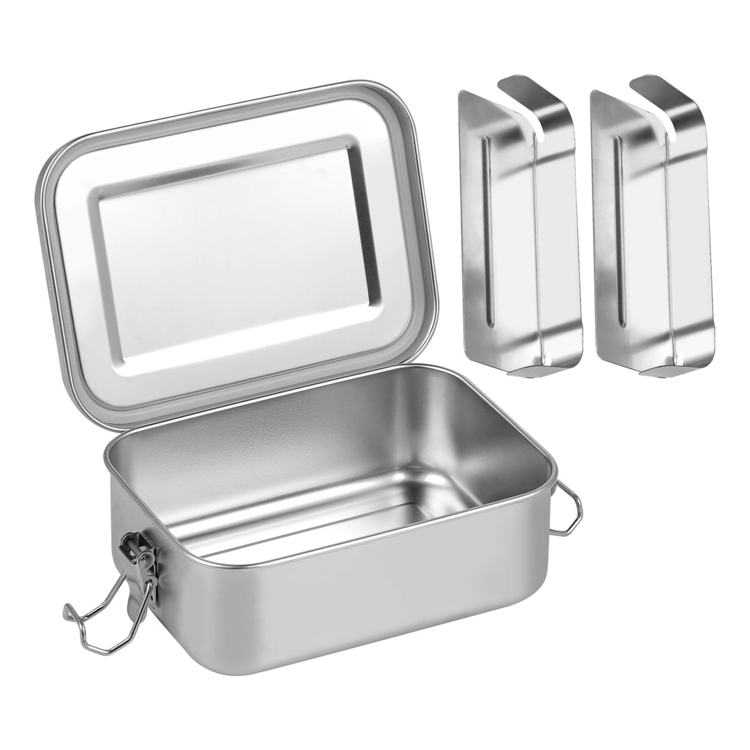 Lunchbox Edelstahl – 850ml robuste und langlebige Brotdose Metall mit Fächern, Brotdose Kinder mit F
