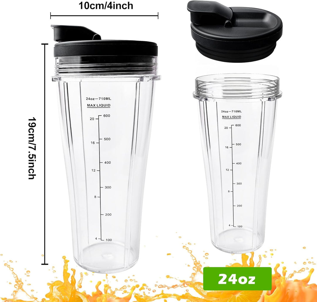 2 Stück Mixer Ersatzteile Für Ninja 710ml Blender Becher Mit Herausnehmbarem Deckel, Becher Ersatzte