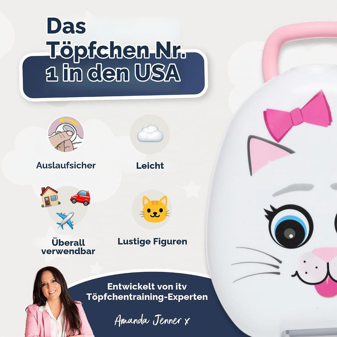 My Carry Potty - Katze Travel Töpfchen, preisgekrönter tragbarer Toilettensitz für Kleinkinder, den