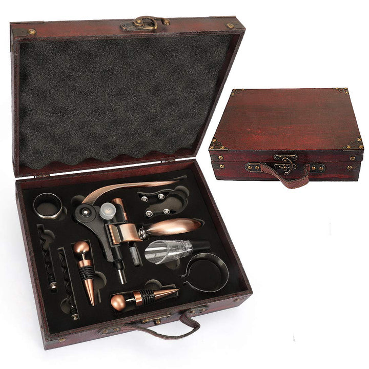 ZBPASL Korkenzieher Set in Holzkiste Geschenk,Luxus Weinöffner,Wein Sommelier Sets mit Flaschenöffne