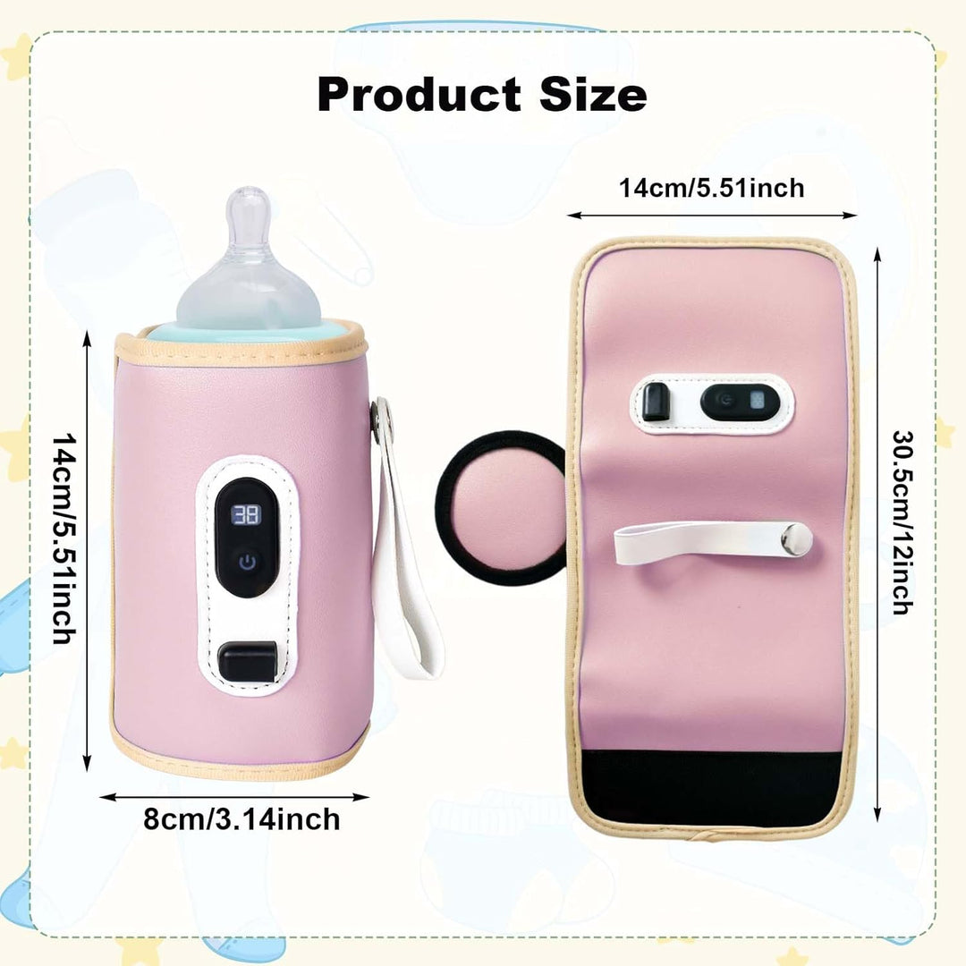 USB Tragbarer Babyflaschenwärmer mit LCD Display, Flaschenwärmer Baby Temperatur, Hält Flüssigkeiten