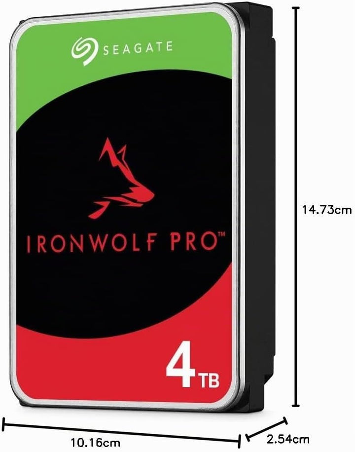 Seagate IronWolf Pro, NAS interne Festplatte 4TB HDD, 3.5 Zoll, 7200 U/Min, CMR, 128 MB Cache, SATA