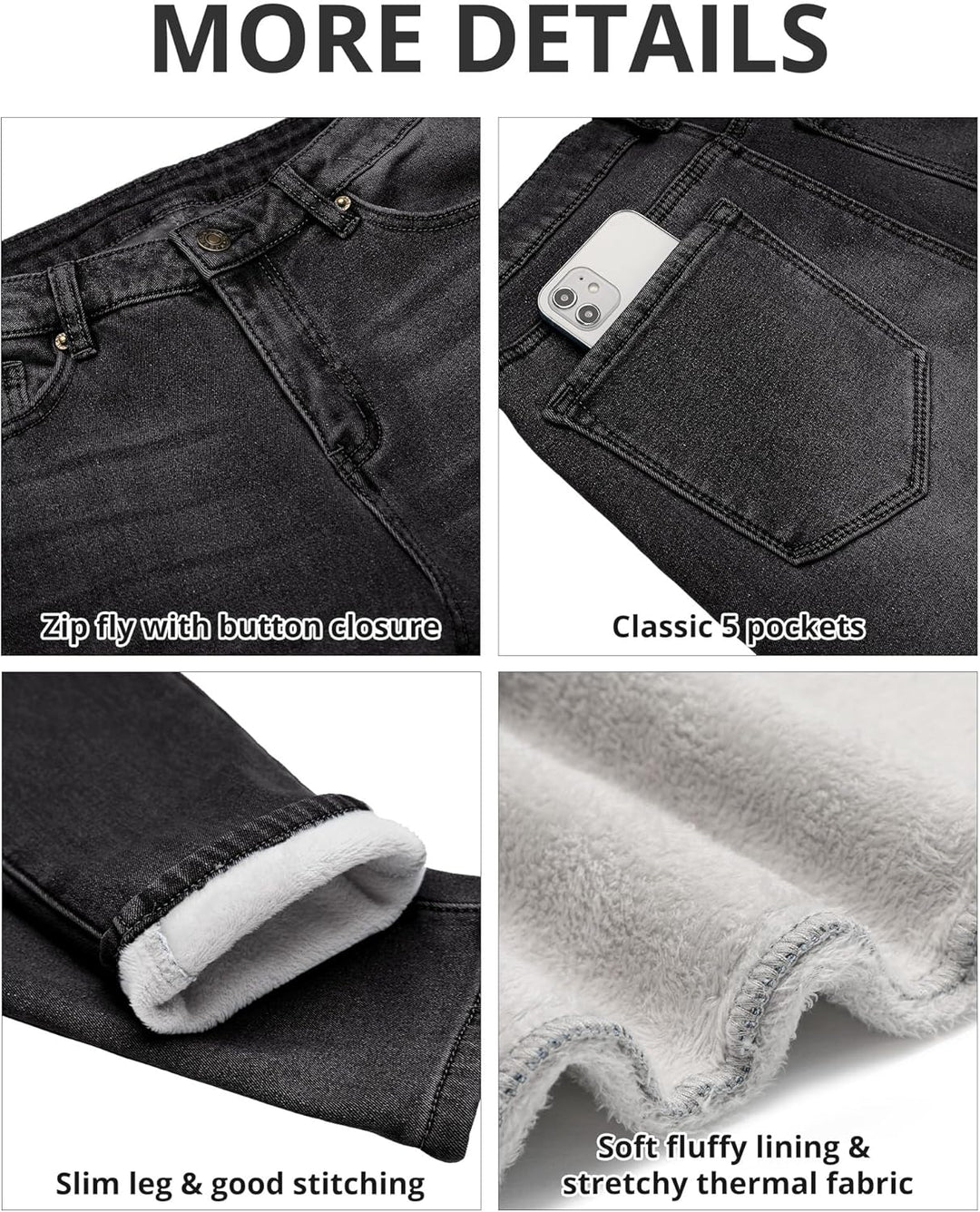 Skinny Jeans Damen High Waist Thermo Jeans Damen Winter Gefütter Thermo Jeans Leggings Damen Stretch