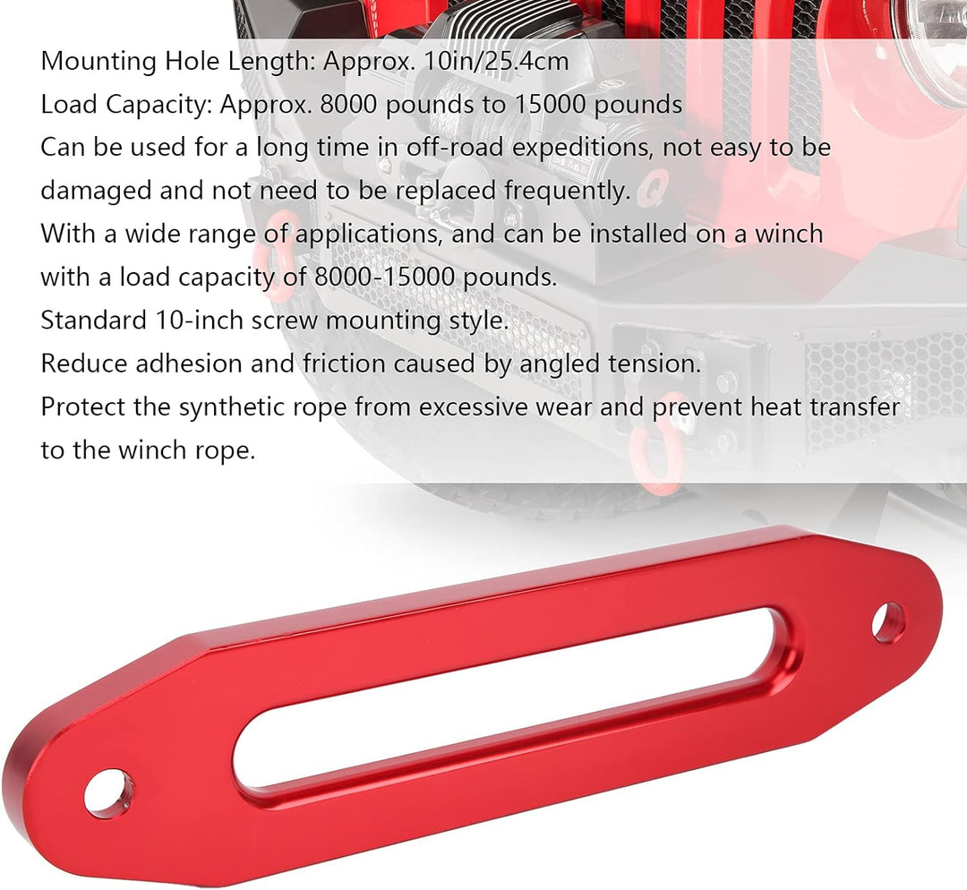 10 Zoll / 25.4 cm Hawse Fairlead, Aluminium Seilwinden Seilfenster Winde Seilführung, Geländewagen W