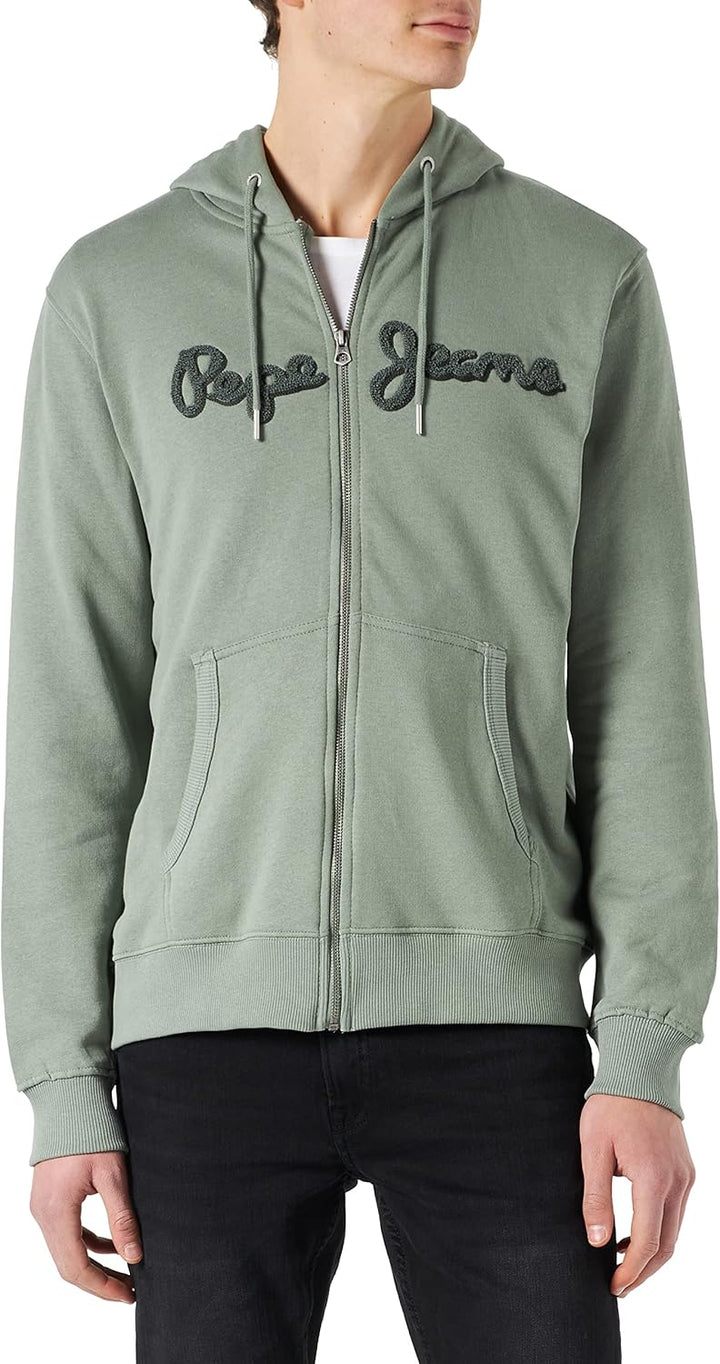 Pepe Jeans Herren Ryan Zip Kapuzenpullover S Grün (Casting), S Grün (Casting)